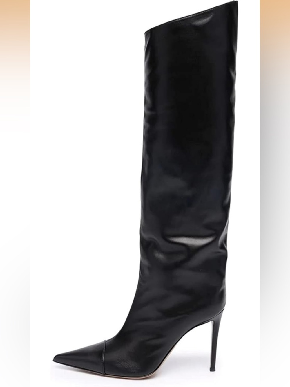 Classic Black Knee-High Stiletto Boot - Women